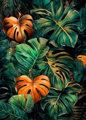Tropical leaves nature