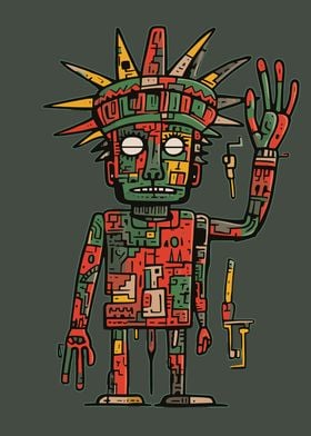 Liberty Basquiat Style Art