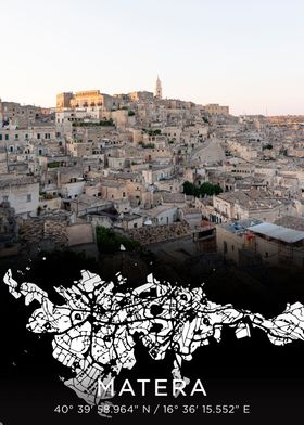 Matera City Map Dark
