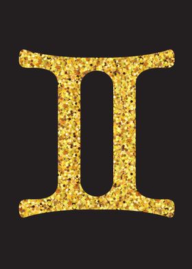 Golden shiny symbol gemini