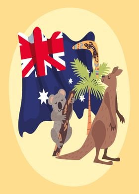 Australia flag  art