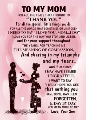 To My Mom Gift For Mom 