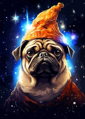 Wizard Pug Cute Pixel Art