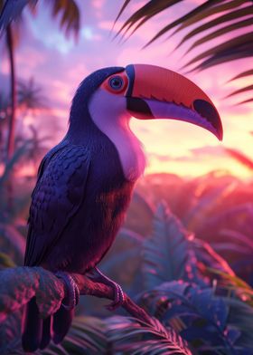 Toucan Aesthetic Sunset