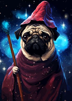 Magic Pug Retro Pixel Art