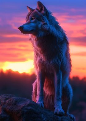 Wolf Aesthetic Sunset