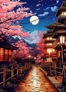 japanese street at night