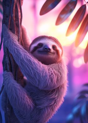 Sloth Aesthetic Sunset