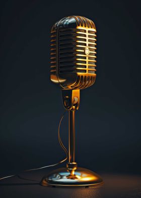 Microphone Sing Dark Gold