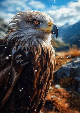 Eagle on Snowy Day