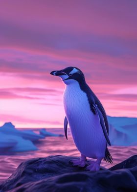 Penguin Aesthetic Sunset