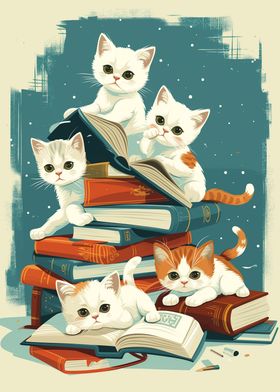 Cat with Books 7