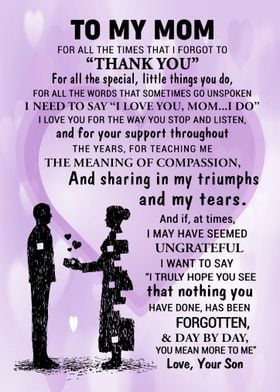 To My Mom Gift For Mom 