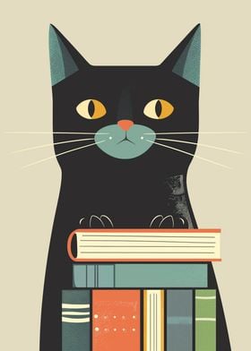 Cat with Books 9