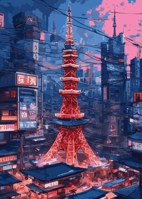 Neon Japan Tokyo Tower 8