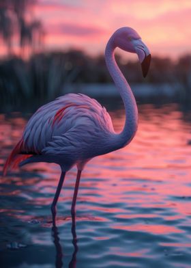 Flamingo Aesthetic Sunset
