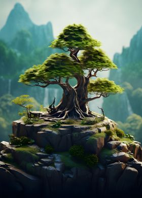 Abstract Bonsai Tree Art