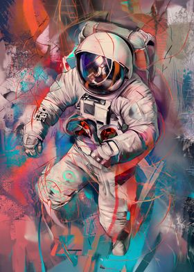 Abstract Astronaut Poster