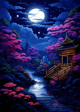 Japanese Garden Pixel Art