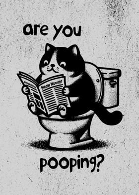 Cute Cat Are You Pooping