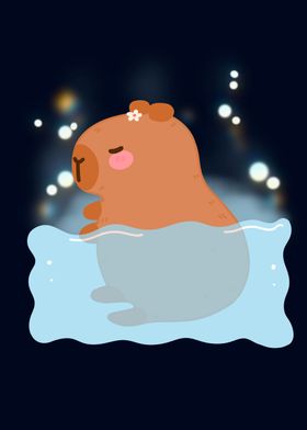 Capybara water walk