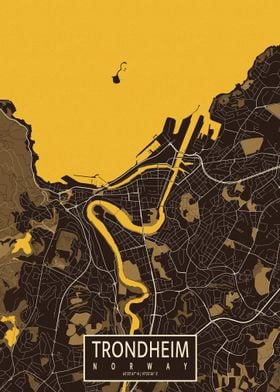 Trondheim City Map Pastel