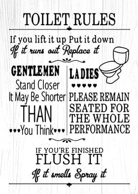 Toilet Rules Funny 