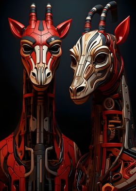 Mecha giraffe portrait