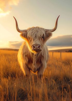 Sunset Animal Cow