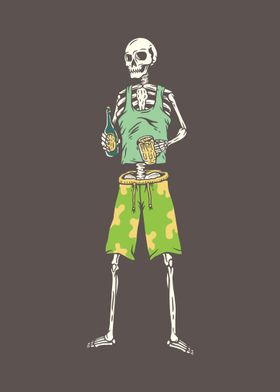 Skeleton and Beer