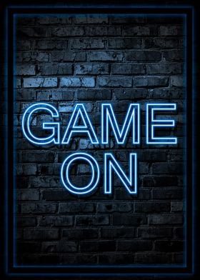 Game On Neon Poster Gaming