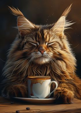 Maine Coon Coffee Cat