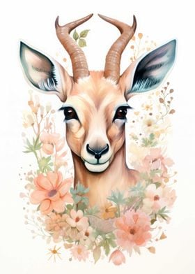 Floral Deer Watercolor