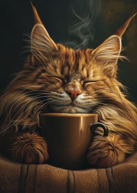 Maine Coon Coffee Cat