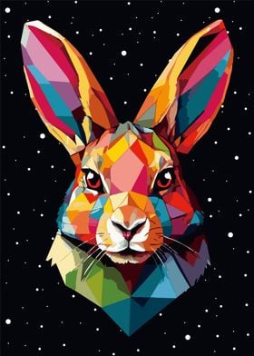 Head Rabbit in WPAP Style