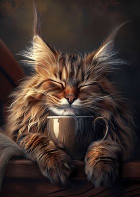 Maine Coon Coffee Cat