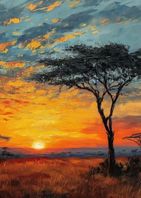 African Sunset Serenity
