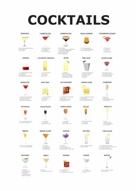 30 cocktails in white