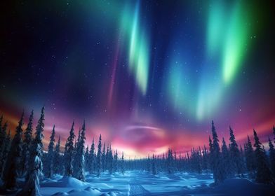 Polar Lights in the Forest