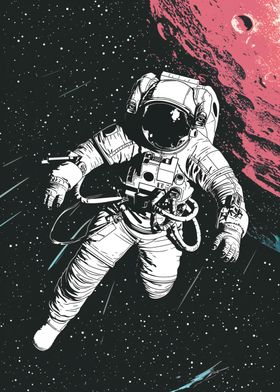 Retro Astronaut Poster