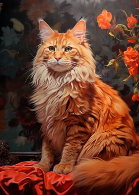 Red tabby Maine Coon cat