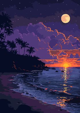 SoCal Beach Pixel Art