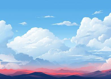 mountains and clouds 