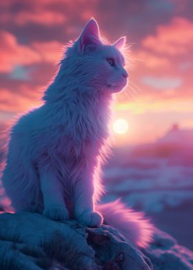 Cat Aesthetic Sunset
