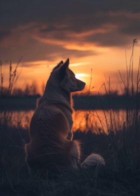 Sunset Animal Dog