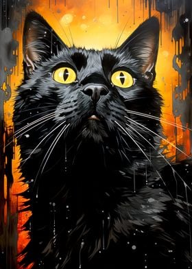 Black cat animal