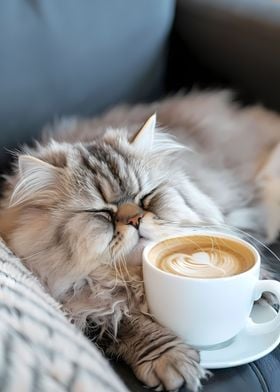 Persian Coffee Cup Cat