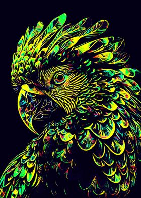 Parrot green pop art 