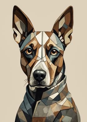 Geometrical Dog Art 