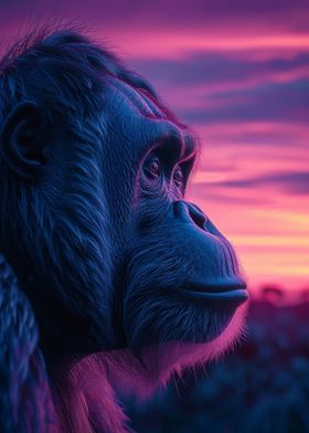 Orangutan Aesthetic Sunset